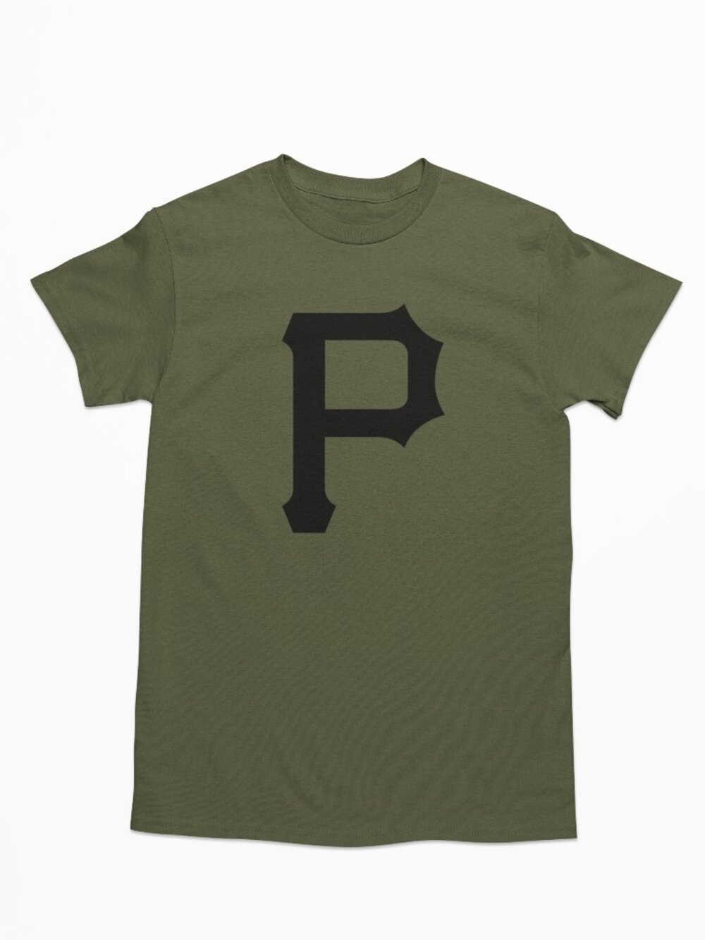 NEW Pittsburgh Pirates P Monogram Logo T-Shirt MILITARY ARMY GREEN